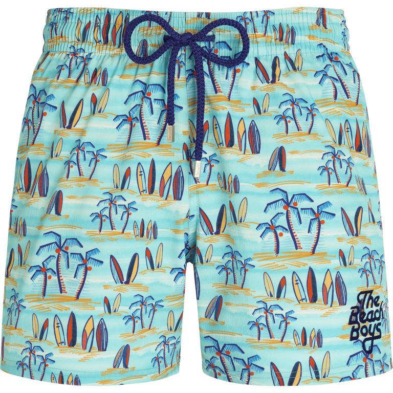 Мужские Плавательные Шорты из Эластичной Ткани Palms & Surfs - Vilebrequin x The Beach Boys
